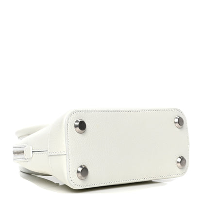 Balenciaga Grained Calfskin XXS Ville Top Handle Bag White Black 3 of 4
