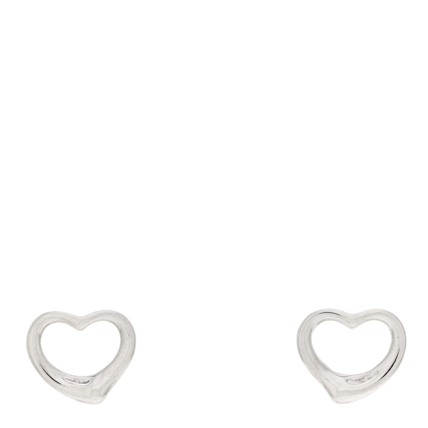 Sterling Silver 16mm Elsa Peretti Open Heart Earrings