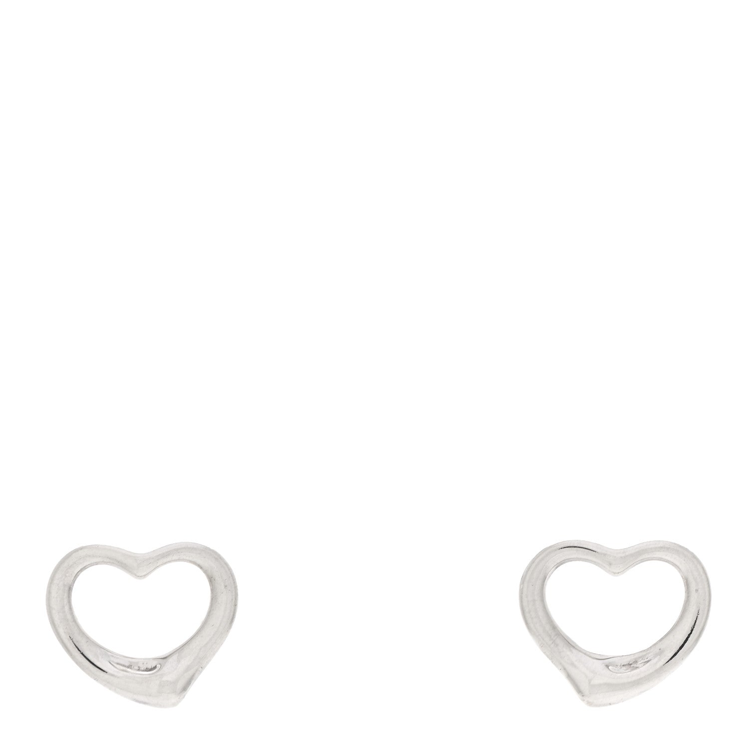 Tiffany Sterling Silver 16mm Elsa Peretti Open Heart Earrings 1 of 4