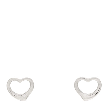 Tiffany Sterling Silver 16mm Elsa Peretti Open Heart Earrings 1 of 4