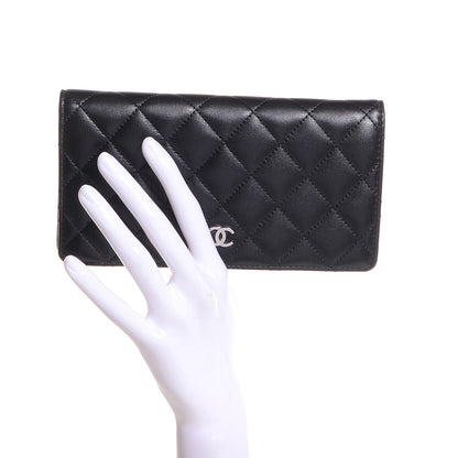 Chanel Lambskin Quilted Yen Wallet Black 2 of 8