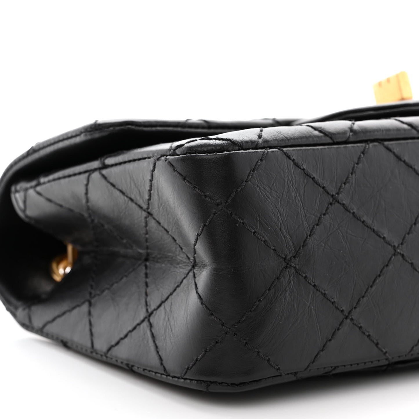 Aged Calfskin Quilted 2.55 Reissue Mini Flap Black