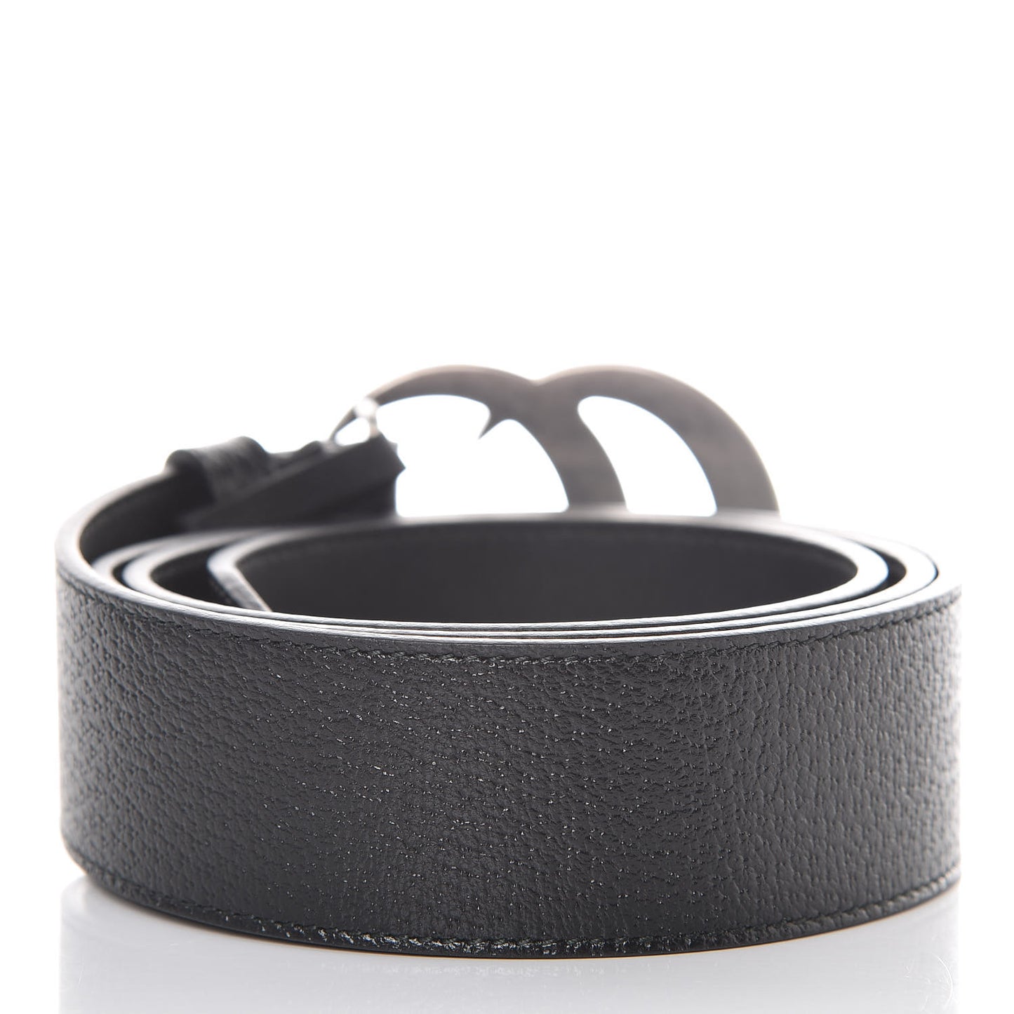 Textured Dollar Calfskin Nickel Double G 40mm Belt 95 38 Black
