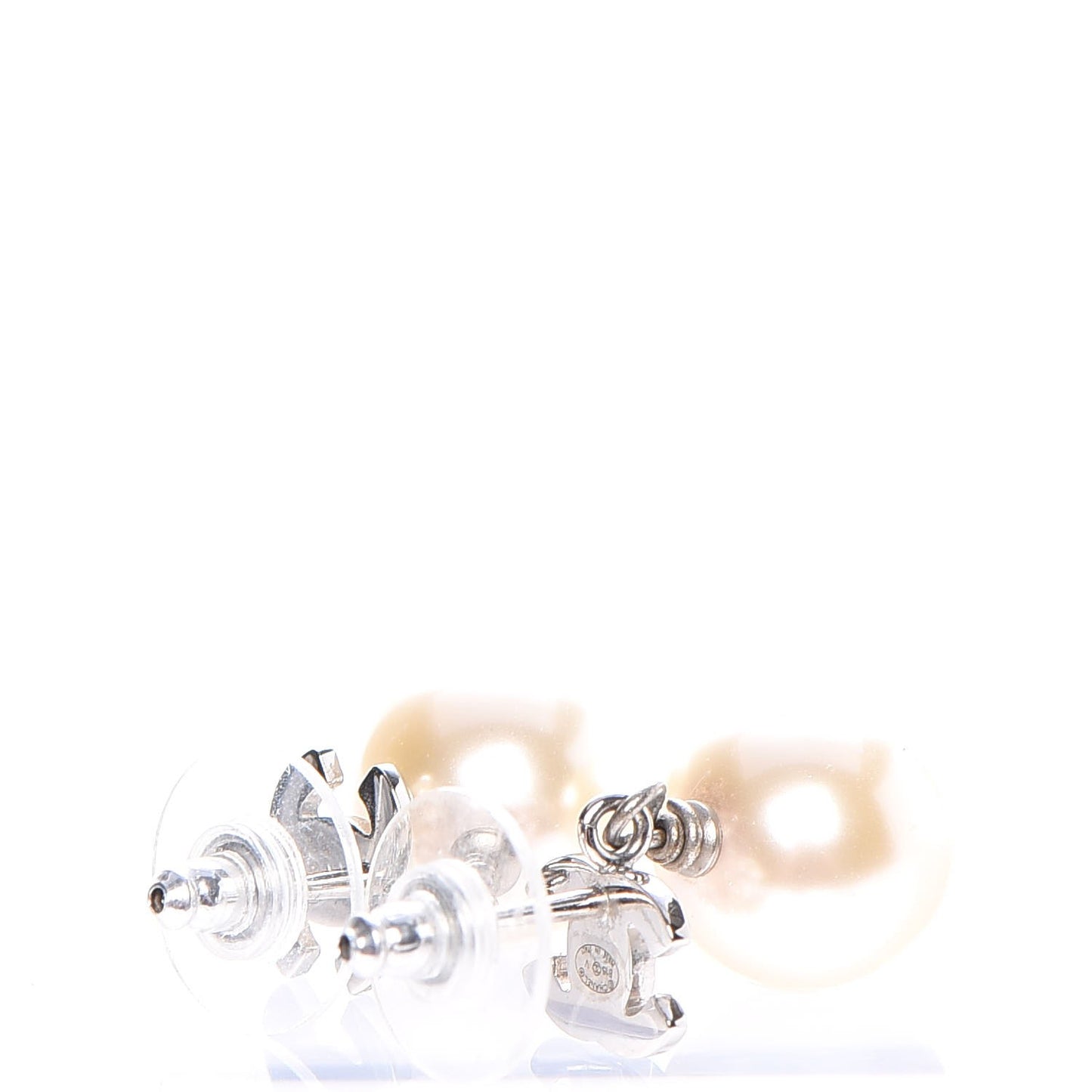 Crystal Pearl CC Drop Earrings