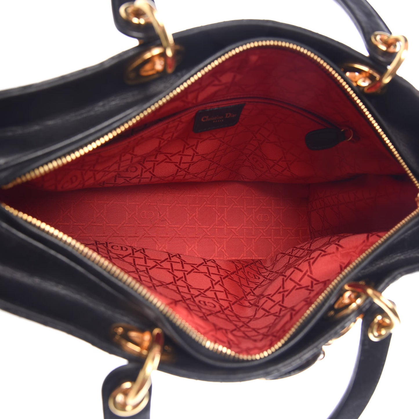 Lambskin Cannage Large Lady Dior Black