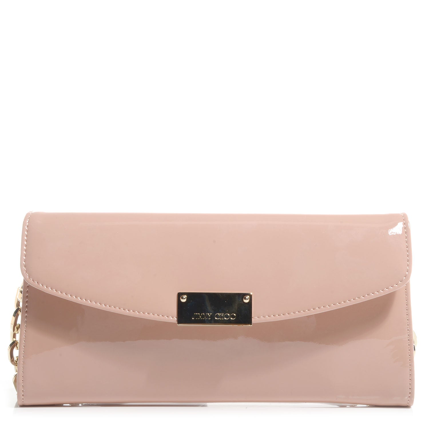 Jimmy Choo Patent Riane Clutch Blush 1 of 7