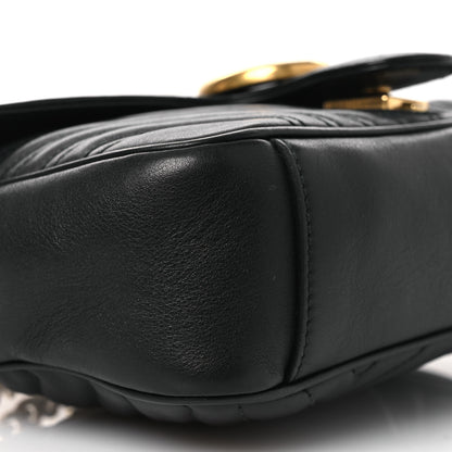 Gucci Calfskin Matelasse Small GG Marmont Shoulder Bag Black 16 of 23