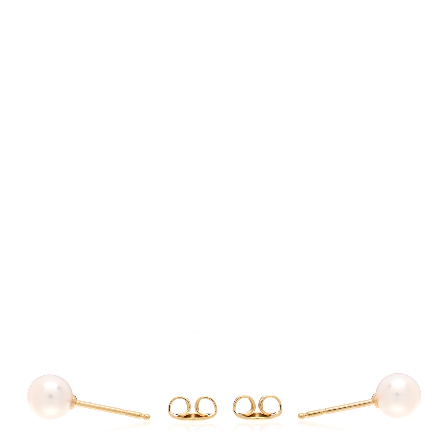 18K Yellow Gold Akoya Pearl 6.5mm Stud Earrings