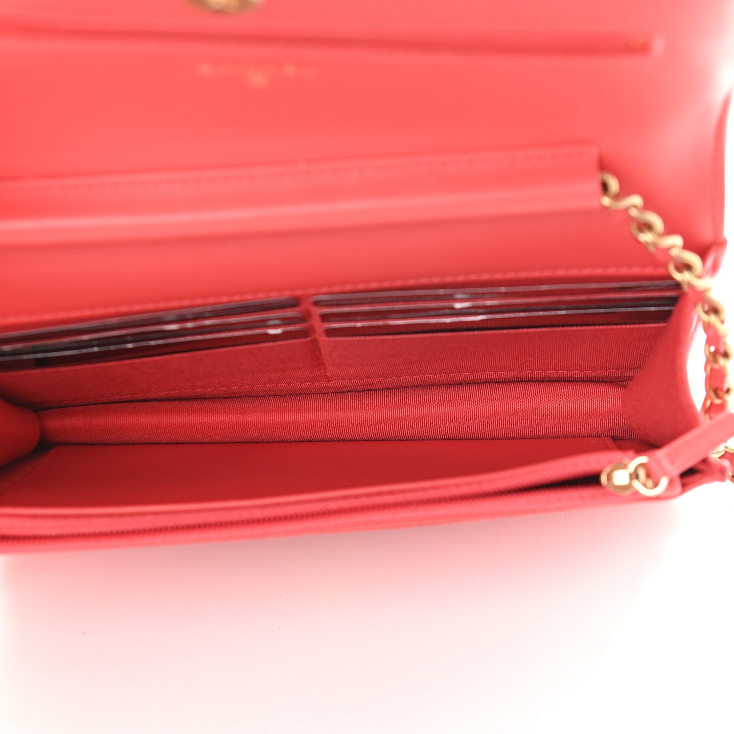 Chanel Caviar Quilted CC Filigree Wallet On Chain WOC Coral 5 of 10