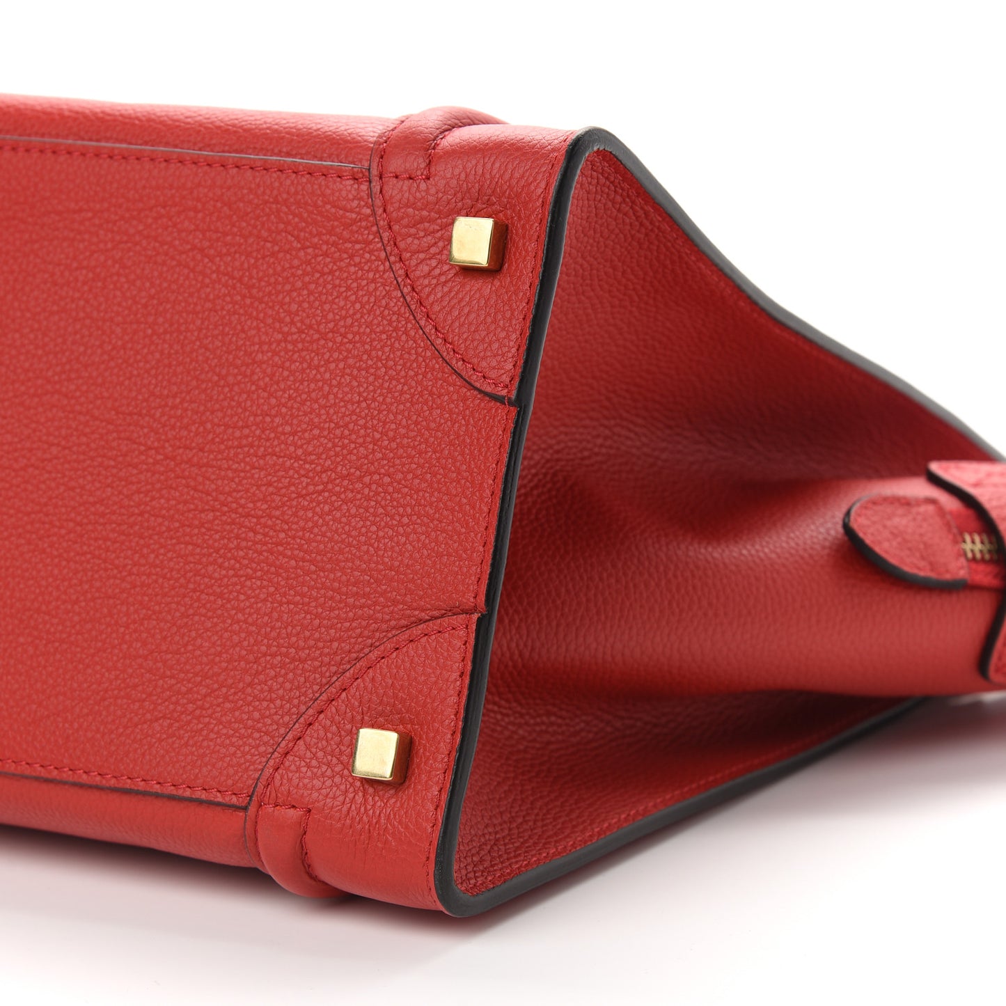 Drummed Calfskin Mini Luggage Red