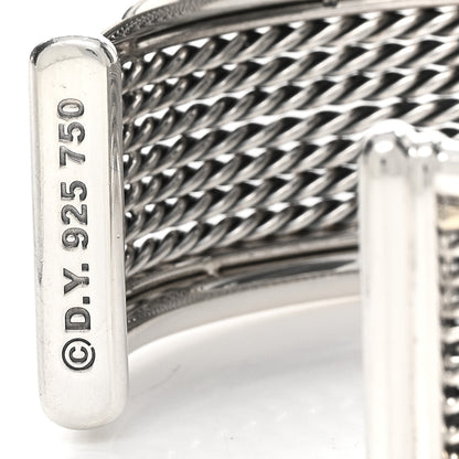 David Yurman Sterling Silver 18K Yellow Gold Origami Cable Cuff Bracelet 3 of 3