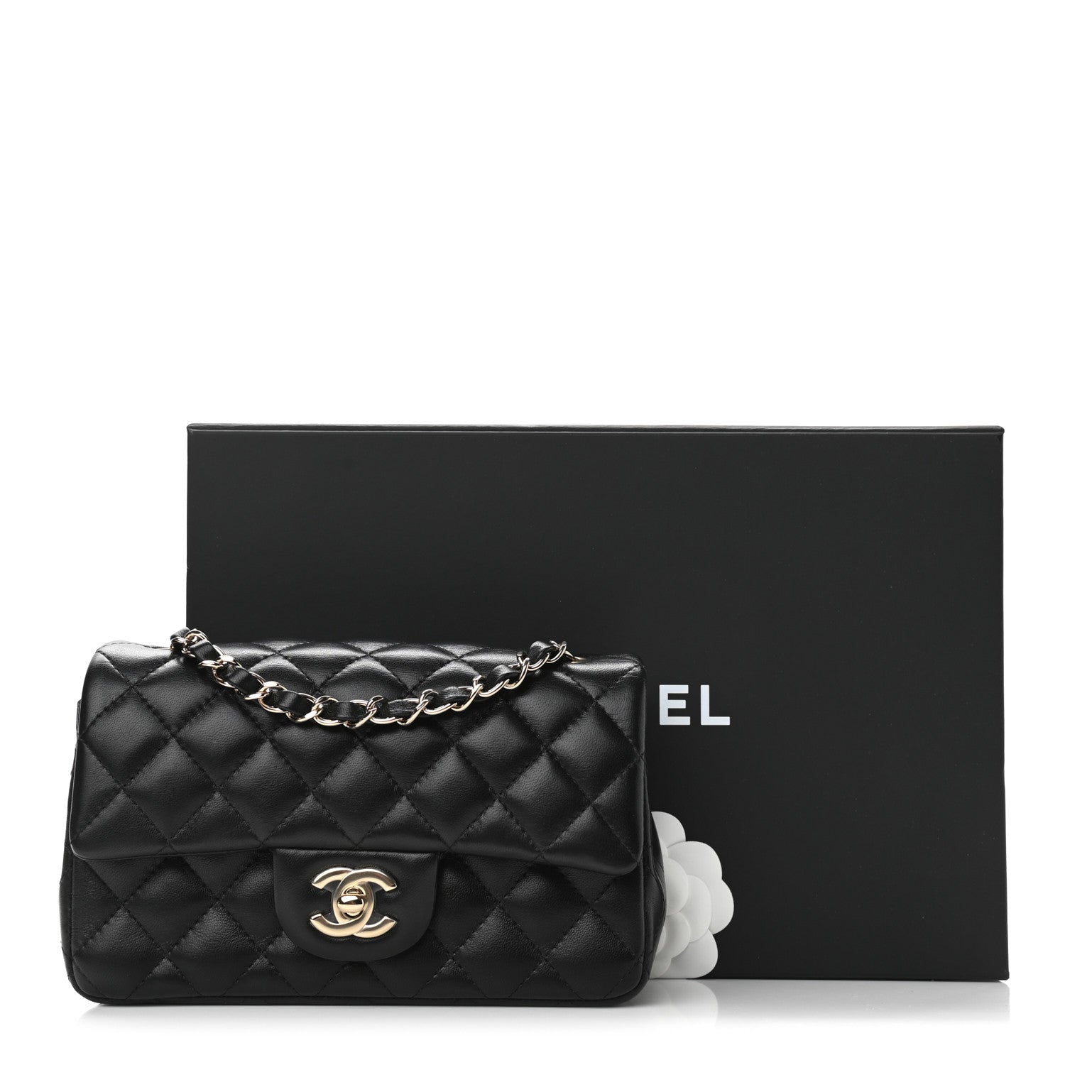 Chanel Lambskin Quilted Mini Rectangular Flap Black 12 of 12