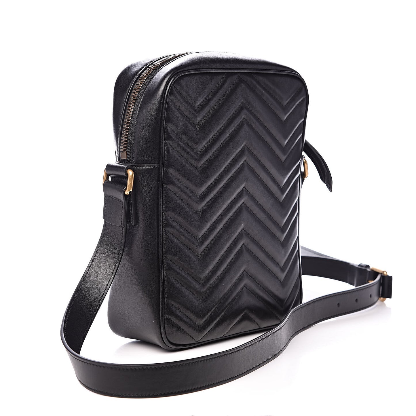 Calfskin Matelasse GG Marmont Travel Bag Black