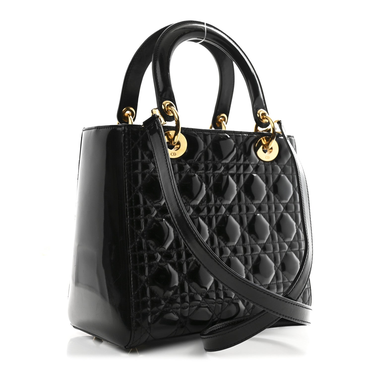 Christian Dior Patent Cannage Medium Lady Dior Black 3 of 14