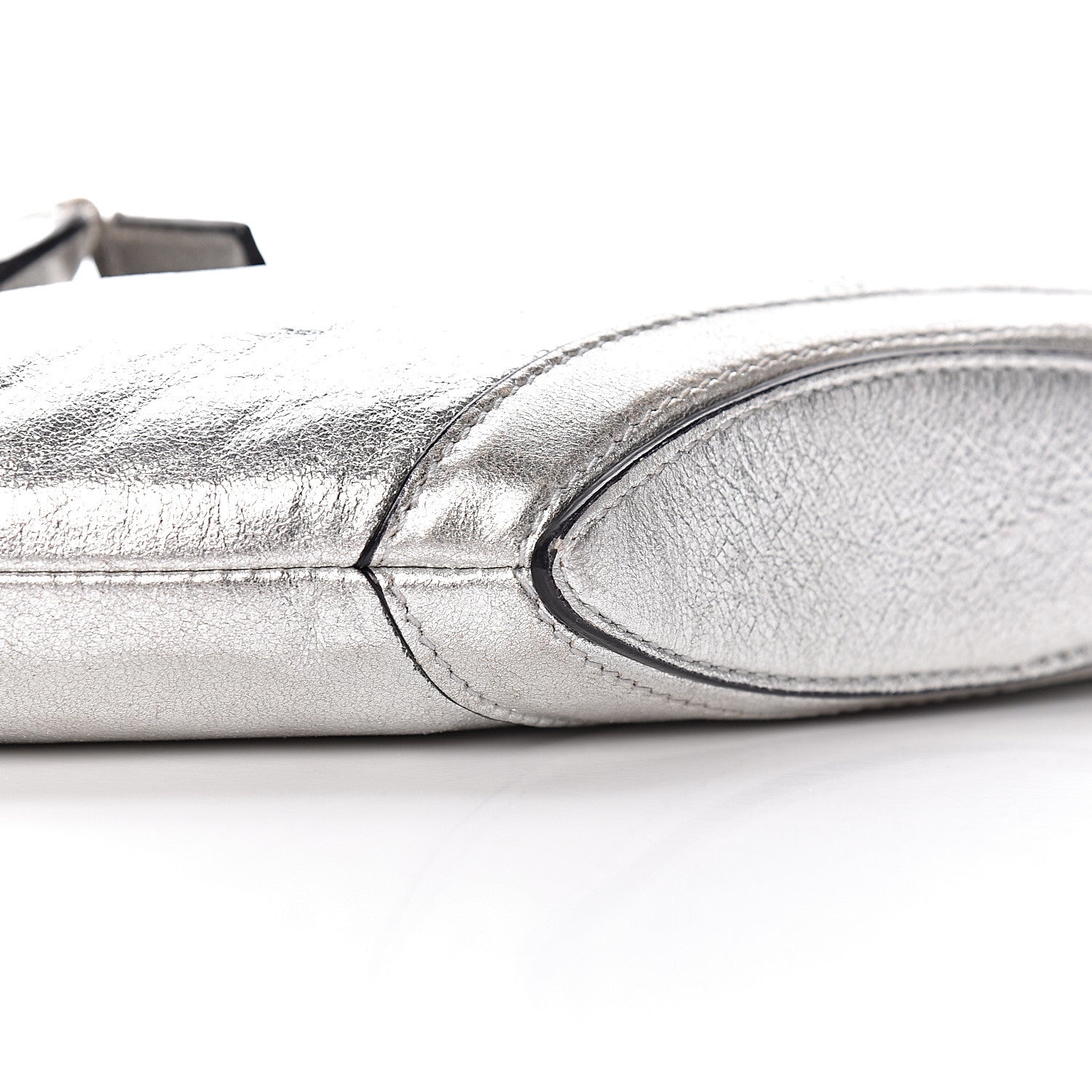 Alexander McQueen Metallic Lambskin De Manta Clutch Silver 8 of 12