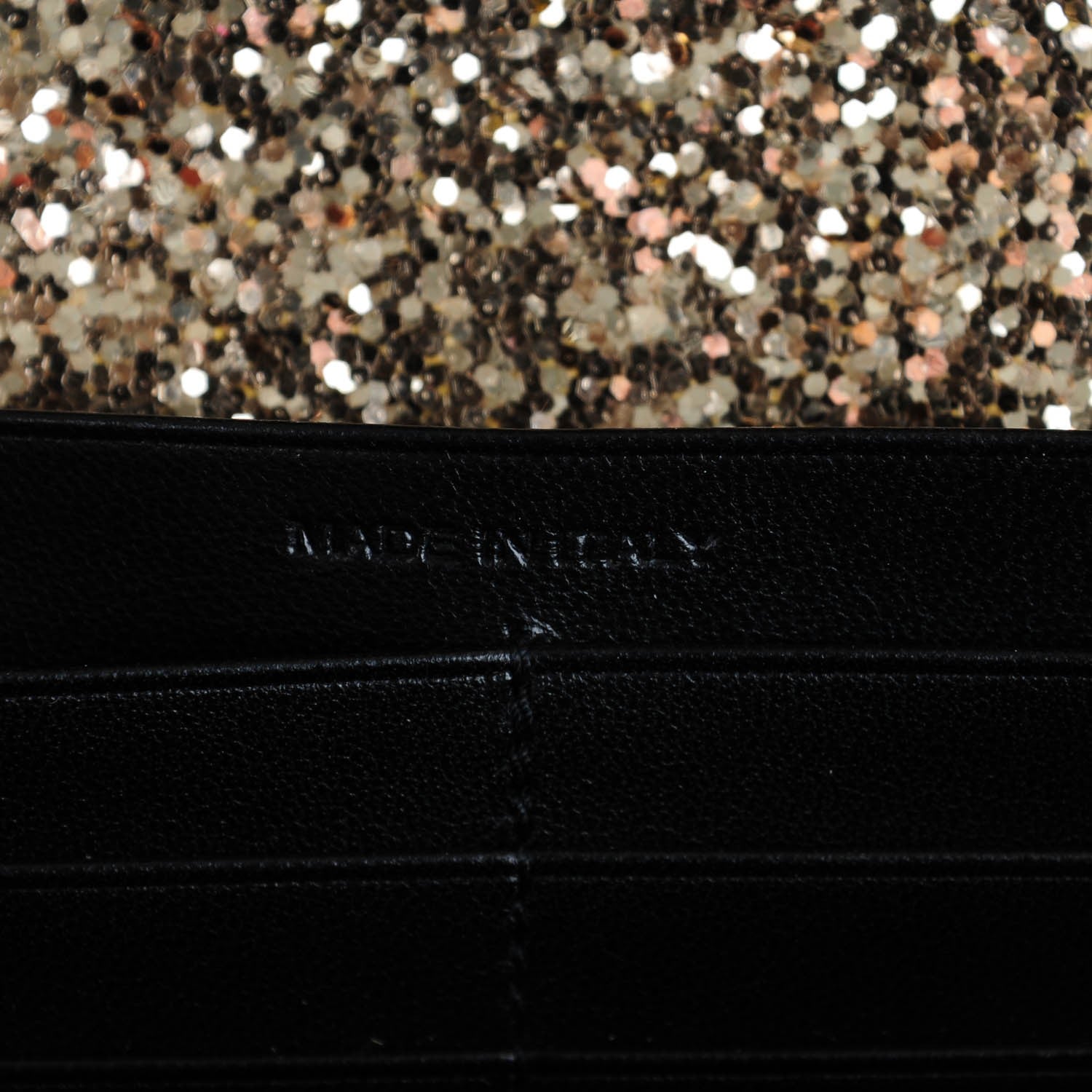 Saint Laurent Glitter Galactica Monogram Chain Wallet Platino 7 of 7