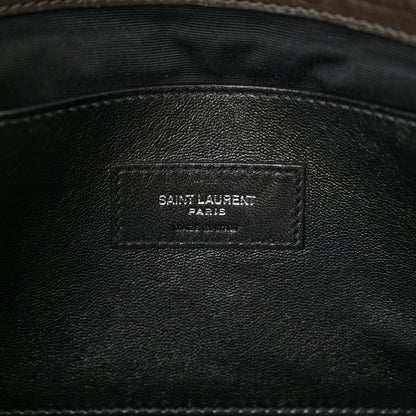 Saint Laurent Calfskin Crocodile Embossed Medium West Hollywood Monogram Fold-Over Earth 6 of 10
