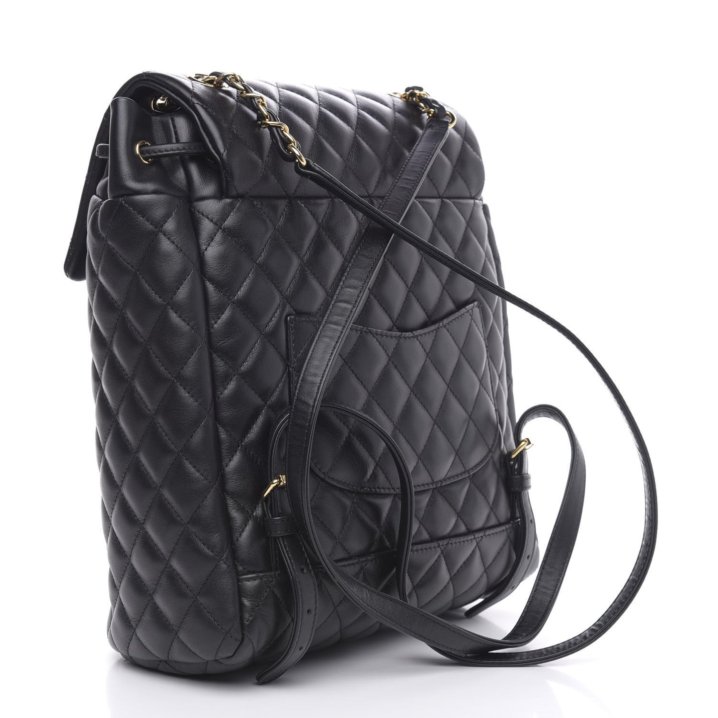 Calfskin Quilted Large Urban Spirit Backpack Black