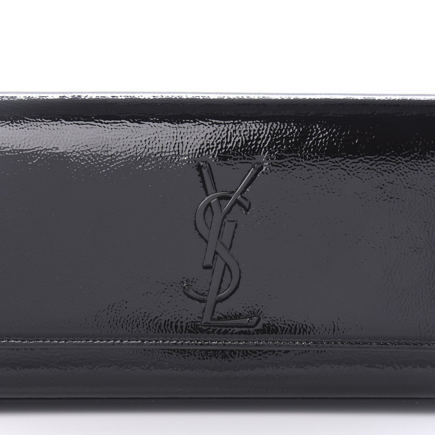 Textured Patent Classic Monogram Clutch Black