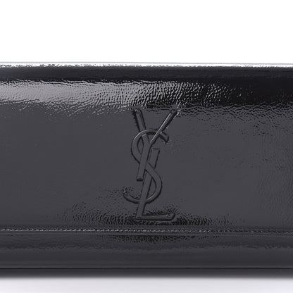 Saint Laurent Textured Patent Classic Monogram Clutch Black 9 of 9
