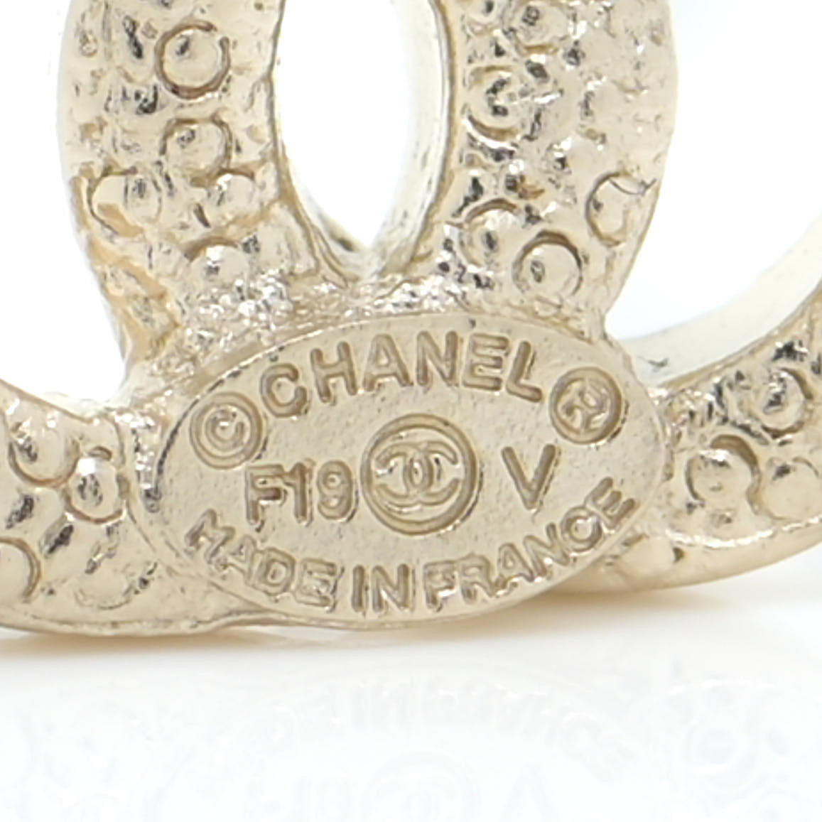 Chanel Crystal CC Earrings Light Gold 4 of 6