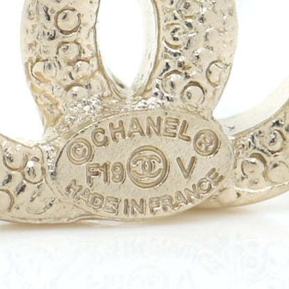 Chanel Crystal CC Earrings Light Gold 4 of 6