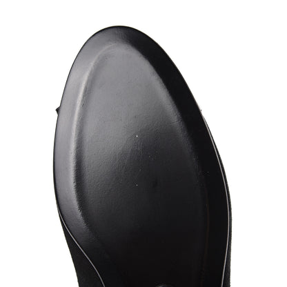 Chanel Suede Patent Cap Toe CC Ballerina Flats 36.5 Black 8 of 9