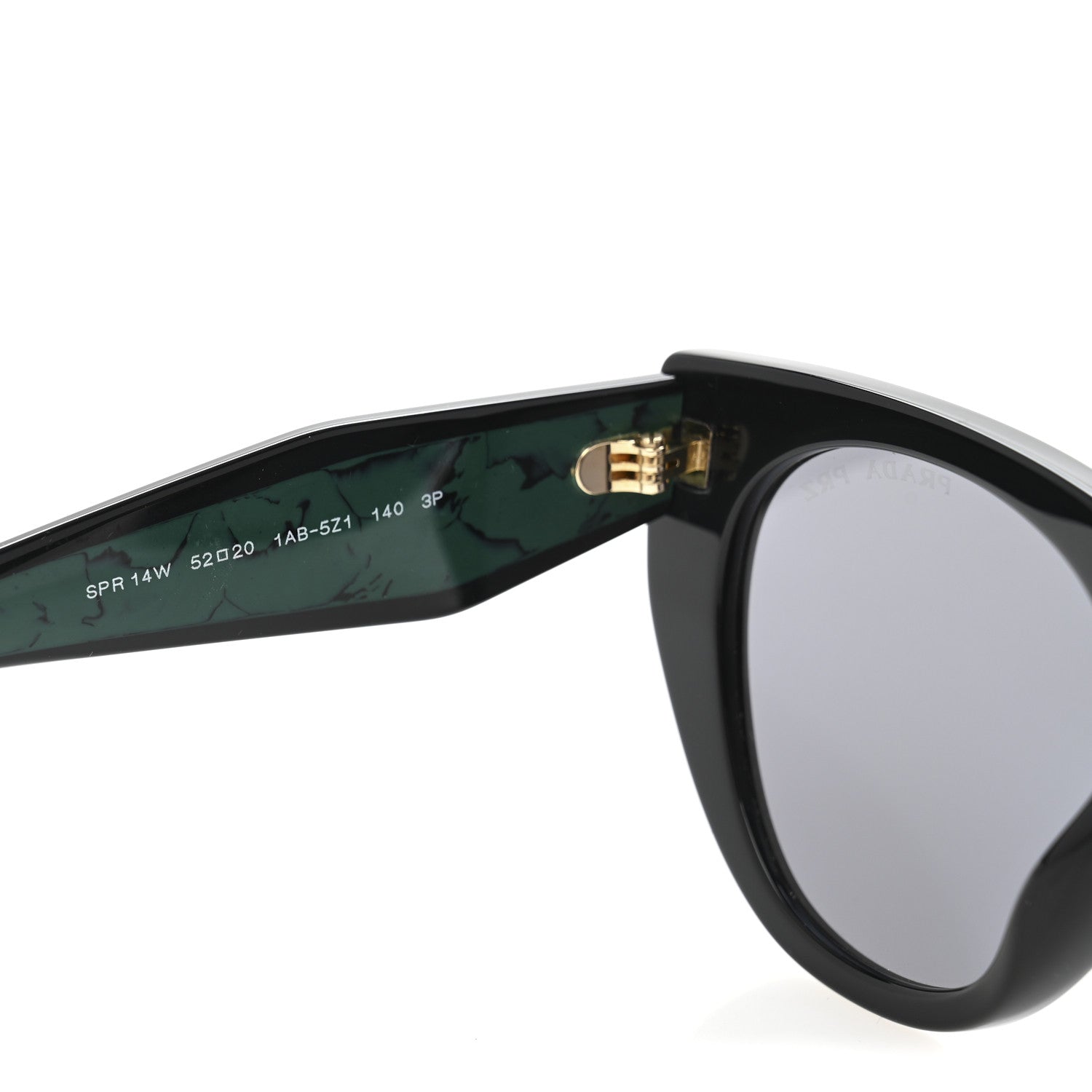 Prada Acetate Sunglasses SPR 14W Black Green 6 of 7