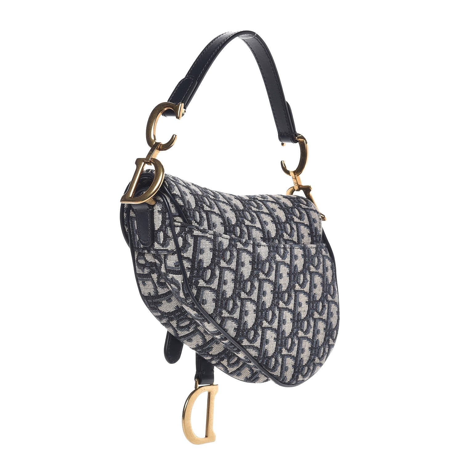 Christian Dior Oblique Mini Saddle Bag Blue 3 of 7