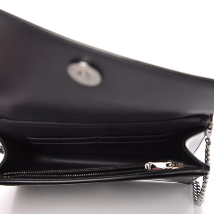 Christian Dior Metallic Patent Micro-Cannage Diorama Wallet on Chain Pouch Onyx Black 5 of 9
