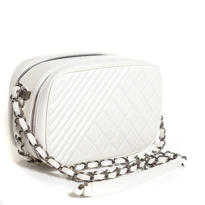 Chanel Lambskin Quilted Small Coco Boy Camera Case White 3 of 9