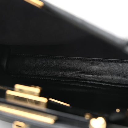 Fendi Vitello Seta Shiny Nappa Medium Peekaboo Iconic Satchel Black 5 of 10