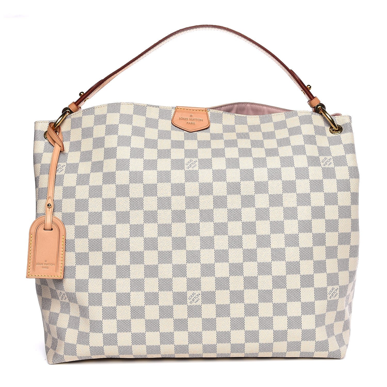 Louis Vuitton Damier Azur Graceful MM Rose Ballerine 1 of 9
