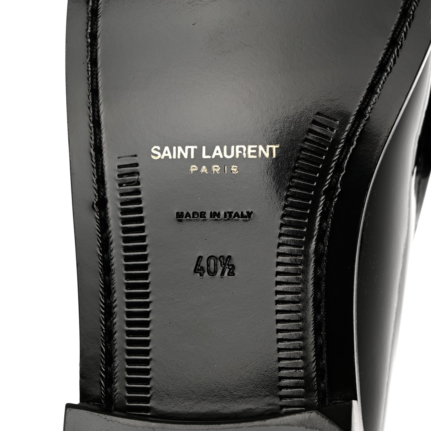 Saint Laurent Patent Calfskin Penny Loafers 40.5 Black 4 of 9