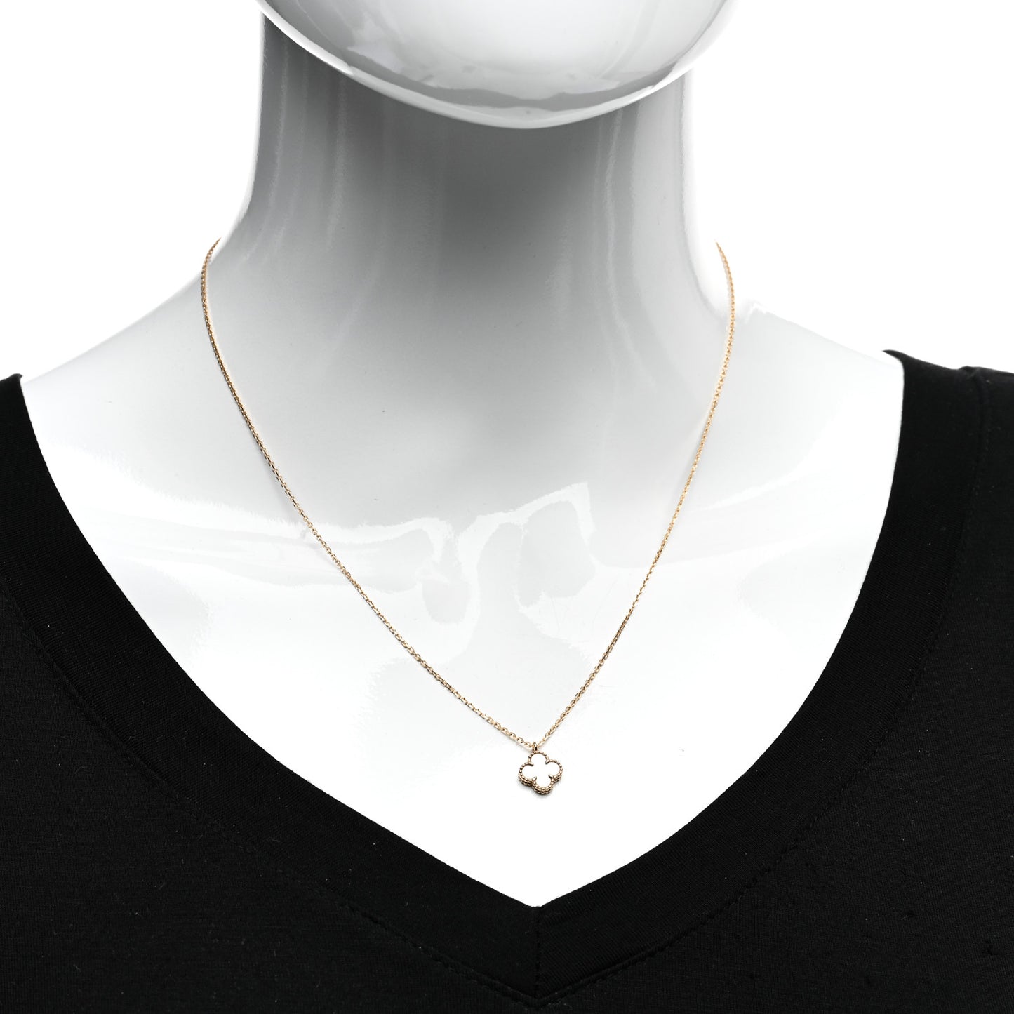18K Yellow Gold Mother of Pearl Sweet Alhambra Pendant Necklace