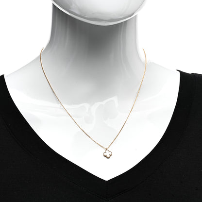 Van Cleef & Arpels 18K Yellow Gold Mother of Pearl Sweet Alhambra Pendant Necklace 2 of 5