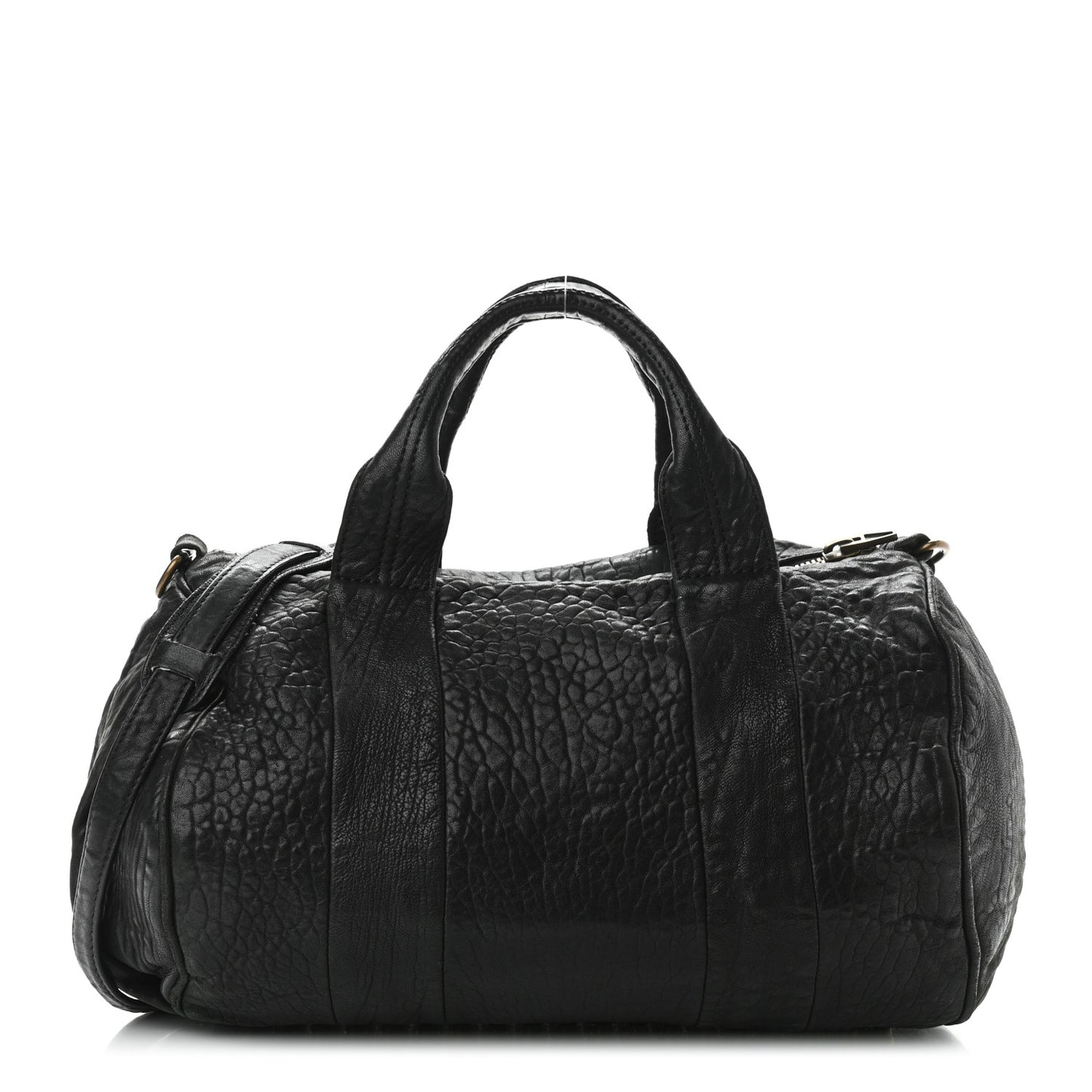Pebbled Lambskin Rocco Black Antique Brass Hardware
