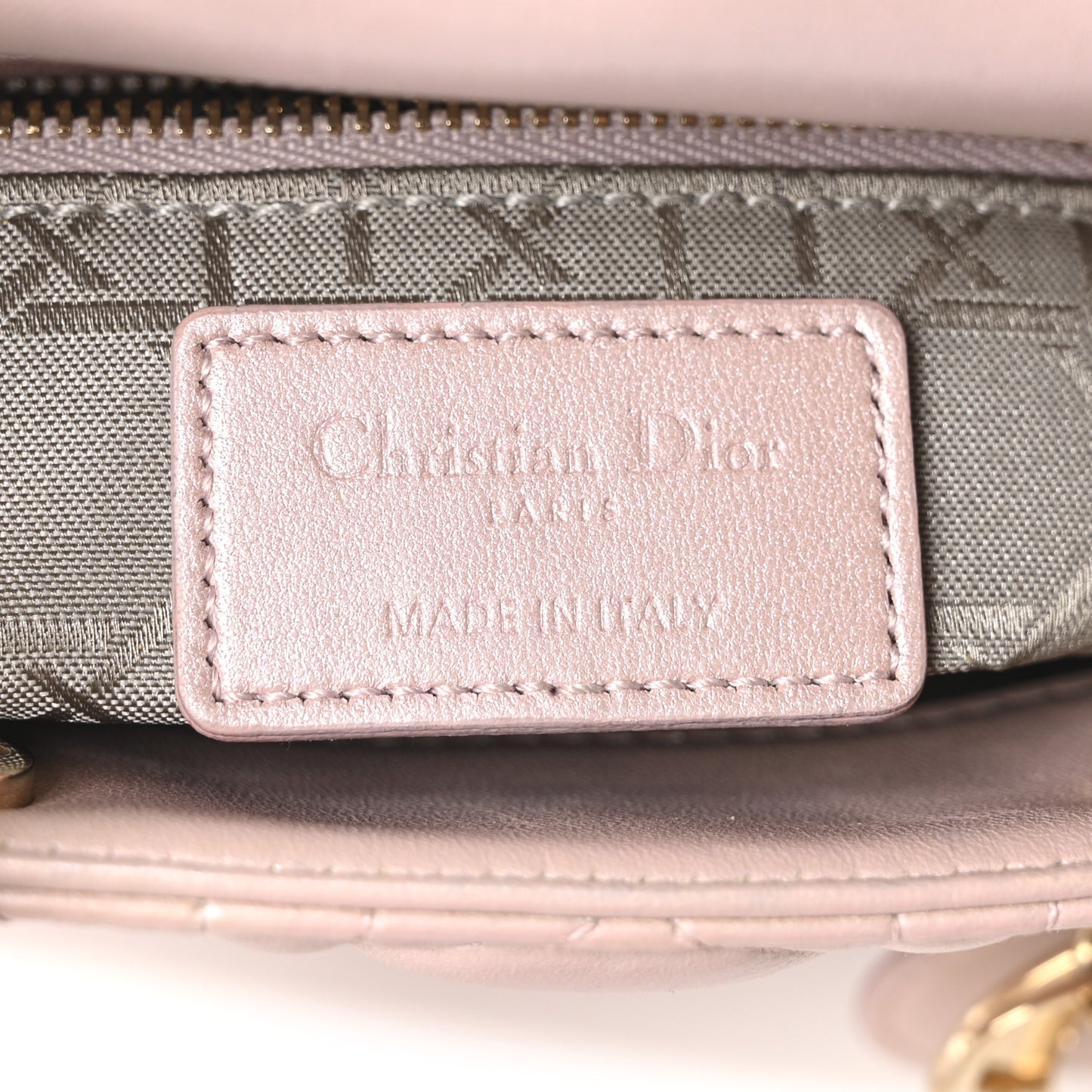 Metallic Lambskin Cannage Mini Lady Dior Lotus