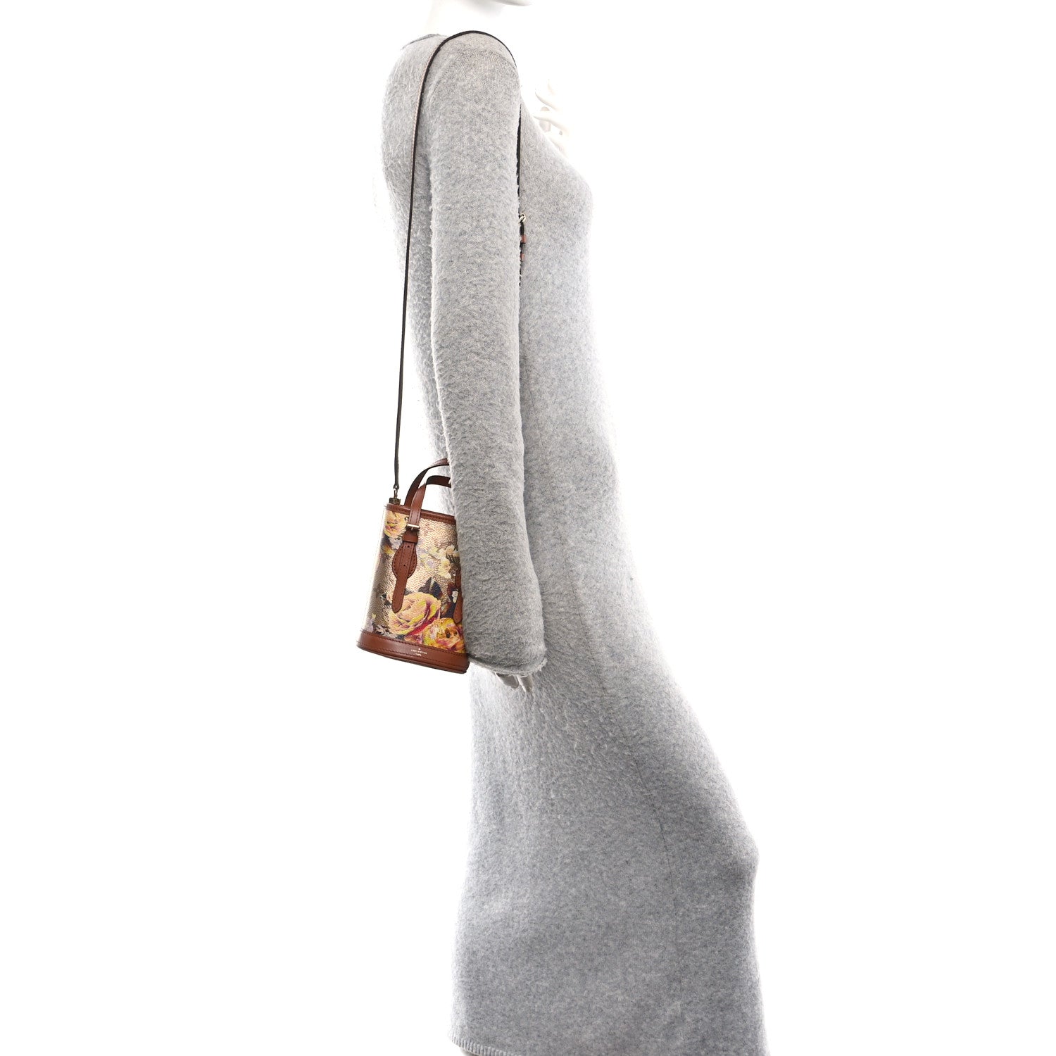 Louis Vuitton Metallic Monogram LV Garden Nano Bucket Bag Gold 2 of 11