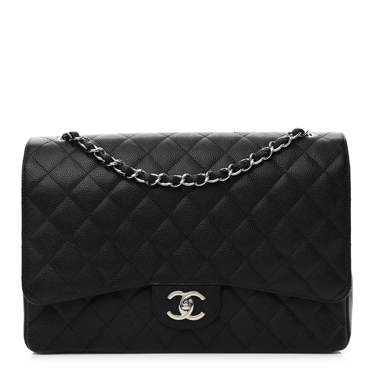 Caviar Quilted Maxi Double Flap Black