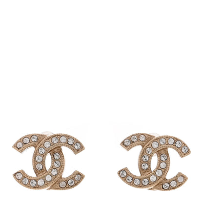Chanel Crystal CC Earrings Gold 1 of 5