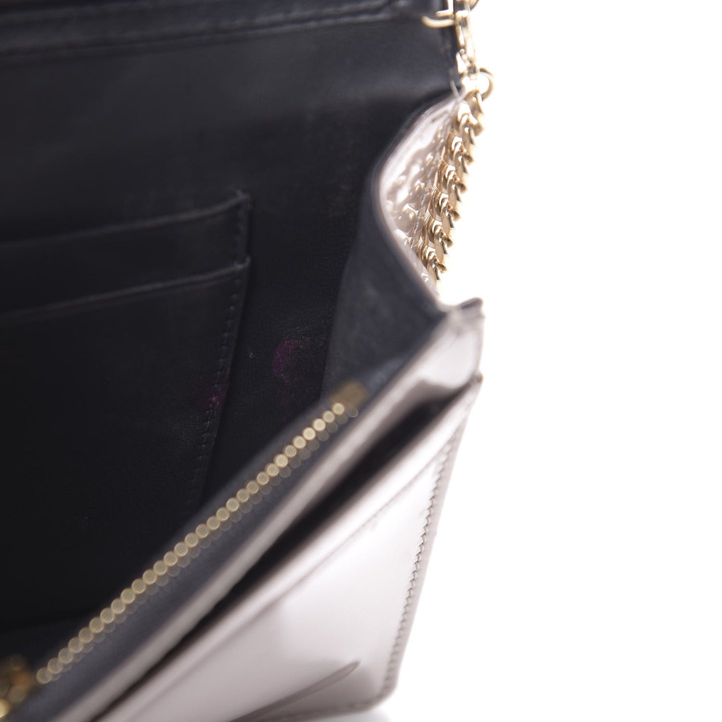 Metallic Patent Micro-Cannage Diorama Wallet on Chain Pouch Hyper Pink