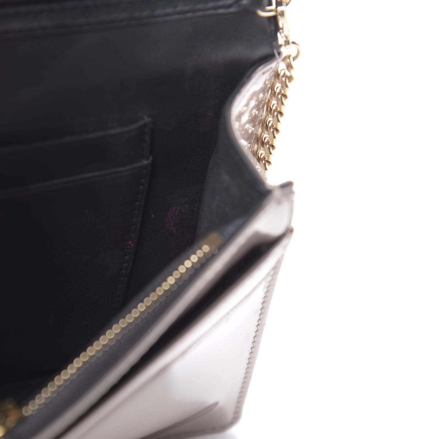 Christian Dior Metallic Patent Micro-Cannage Diorama Wallet on Chain Pouch Hyper Pink 13 of 14