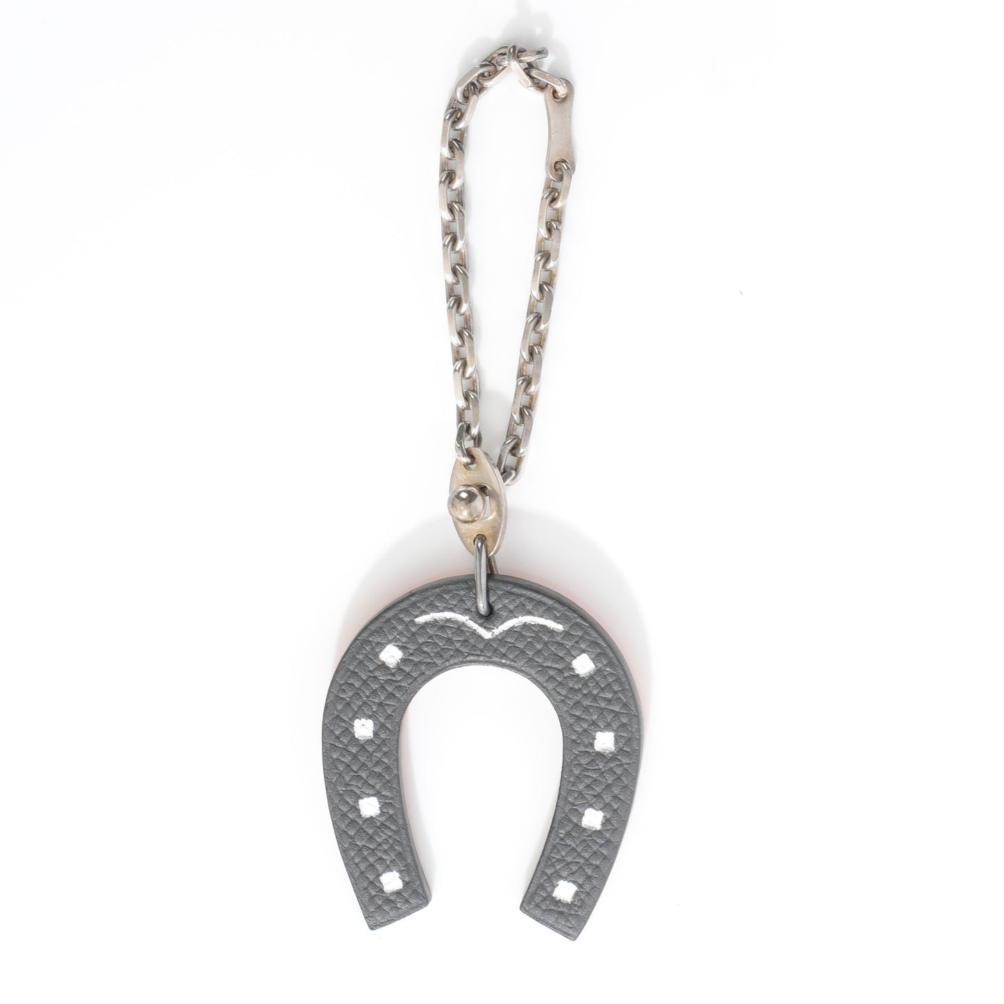 Epsom Lucky Horseshoe Key Ring Graphite and Orange