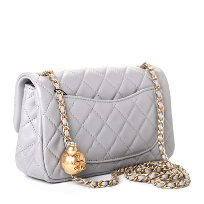 Chanel Lambskin Quilted Mini Rectangular Pearl Crush Flap Grey 2 of 4