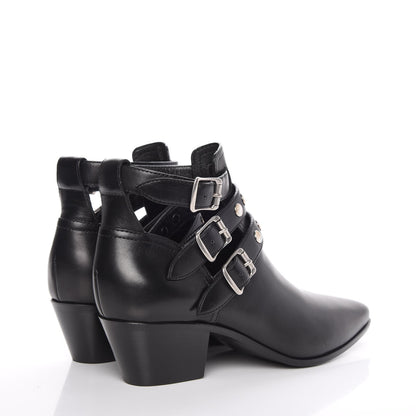 Saint Laurent Calfskin Rock Rivet Stud Booties 36.5 Black 4 of 9