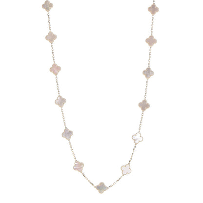 Van Cleef & Arpels 18K Yellow Gold Mother of Pearl 20 Motifs Vintage Alhambra Necklace 1 of 4