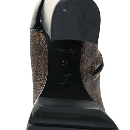 Louis Vuitton Patent Calfskin Monogram Star Trail Ankle Boots 39 Black 7 of 8