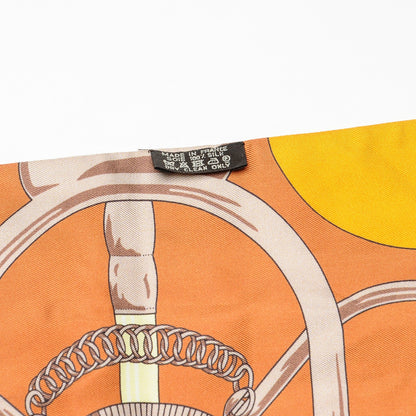 Hermes Silk Eperon D'Or Remix Maxi Twilly Beige Brown Gold 3 of 6