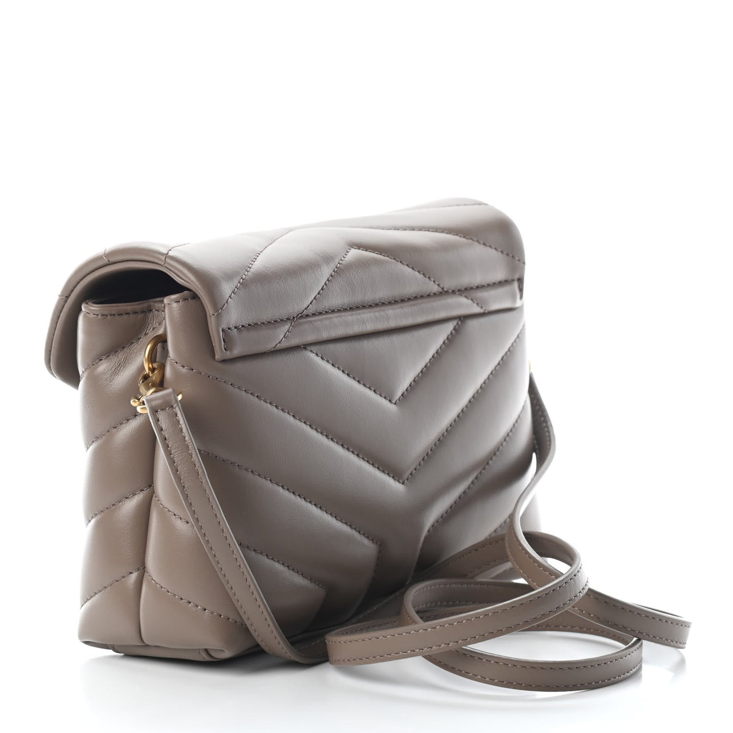 Calfskin Y Quilted Monogram Toy Loulou Crossbody Bag Dark Beige